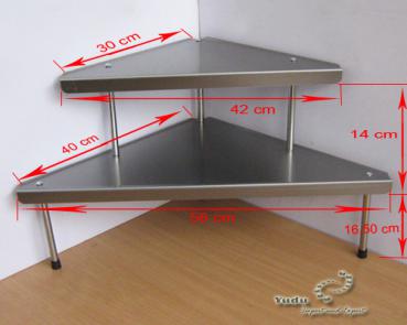 Eckregal Küchenregal dreieckig 2 Ebenen Edelstahl