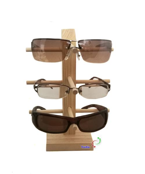 Yudushop - Brillenständer Brillenpräsenter Brillendisplay für 3 Brille Holz- Ständer
